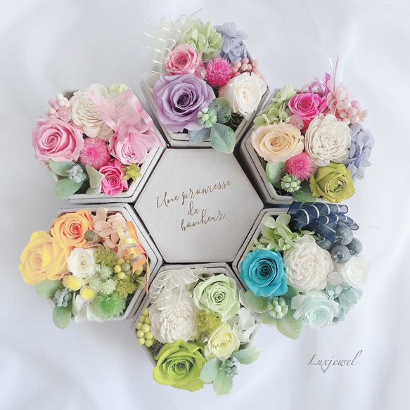 ミニボックスアレンジメント〜フラワーパレット〜 プリザーブド
