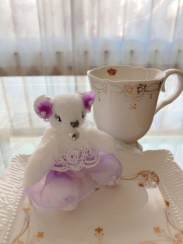 ハンドメイド♥姫系テディベア♥レースから生まれたふわふわ＆kiraraテディベア 3枚目の画像