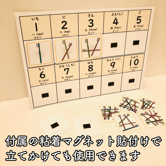 かずかぞえカード　療育支援　発達障害　保育教材　知育玩具　幼稚園　モンテッソーリ 5枚目の画像