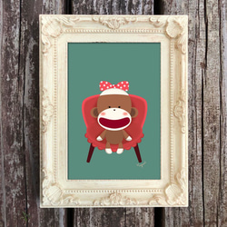 【2Lサイズプリント】ソックモンキー/My Favorite Chair - デジタルアート 1枚目の画像