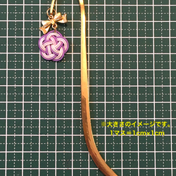 水引ブックマーカー（リボンとお花・紫色） 3枚目の画像