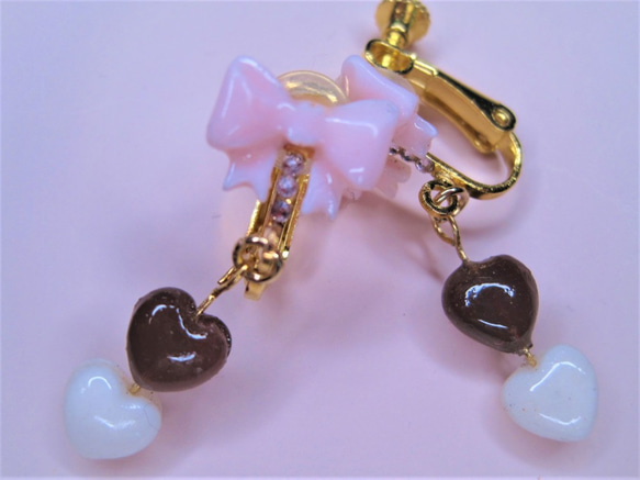 ♡ハートチョコのイヤリング（ピンク）♡送料無料 5枚目の画像