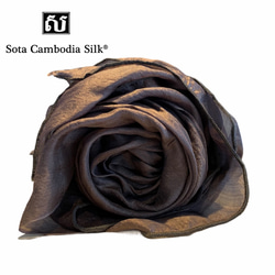 【数年待ち】スカーフ　シルクスカーフ　クリスマスプレゼント　カンボジアシルク　シルク　ソウタカンボジアシルク 3枚目の画像