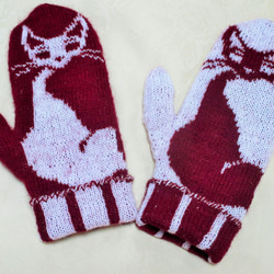 ２in 1 リバーシブルミトン手袋（猫）送料無料！ 5枚目の画像