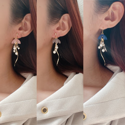 素晴らしい ゆらゆら花くらげピアス・イヤリング ピアス（フック・チェーン ピアス