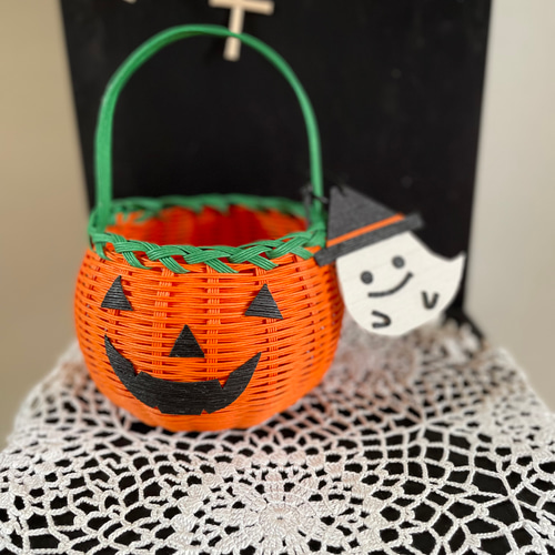【READYMADE 】おばけチャーム おばけチャーム付きハロウィンかごPart2 その他インテリア雑貨 M