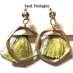 back pentagon ダブルタッセルピアス/イヤリング 2枚目の画像