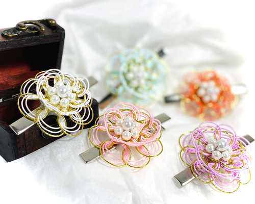 No.241「華やかに過ごすためのヘアクリップ」 水引 ヘアクリップ 髪飾り No.241「華やかに過ごすためのヘアクリップ」 水引 ヘアクリップ