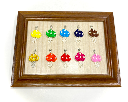 水引チャーム（小・マスクチャーム） ～きのこ～【全10色】 マスク