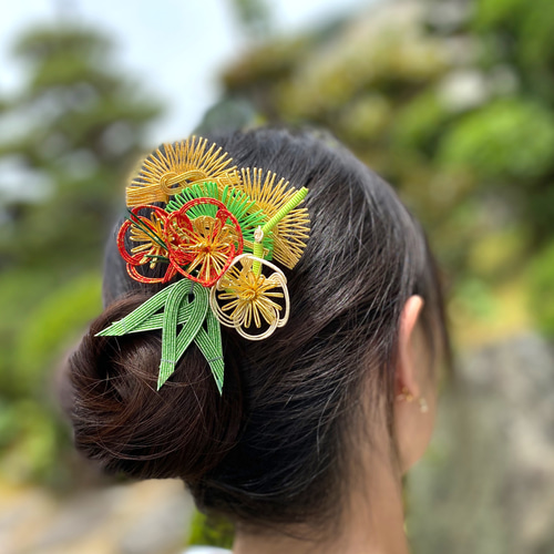 ❣️1点物❣️】松竹梅の髪飾り 〜誉〜 ヘッドドレス（アクセサリー