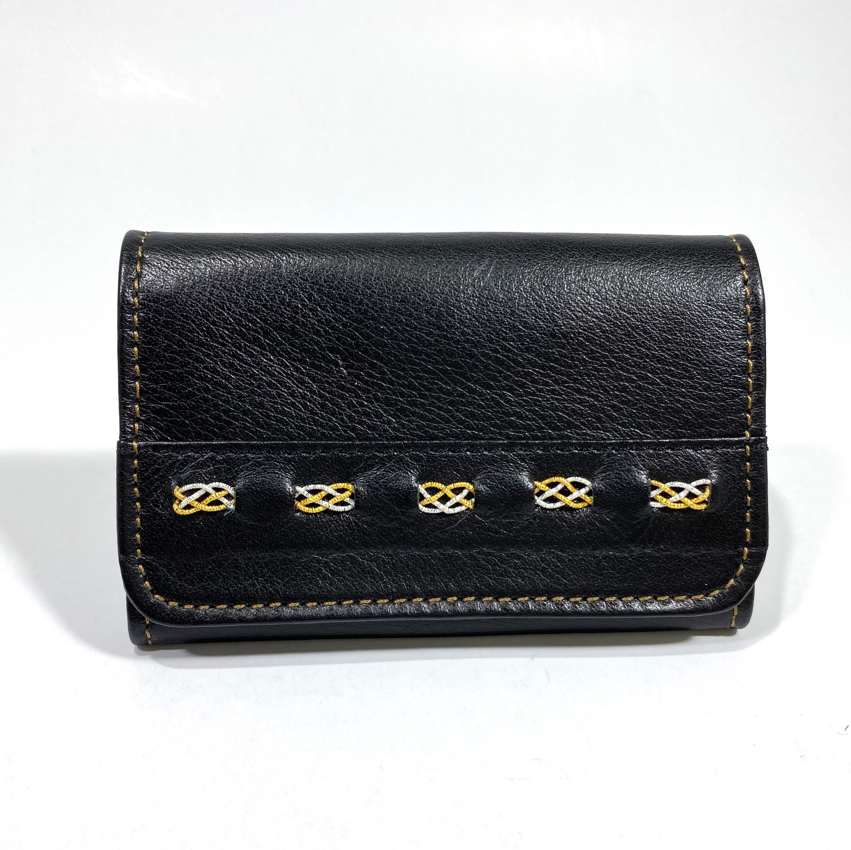 【水引×革】　名刺入れ　黒×金