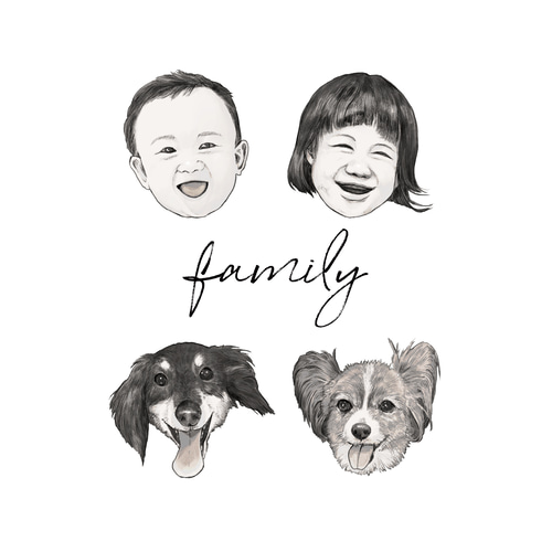 ペットのイラストオーダー/犬や猫の似顔絵 イラスト ふゆう 通販