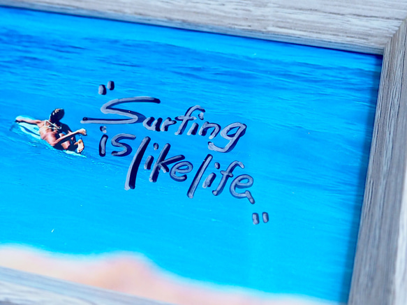 GOOD DAY STORE オリジナル フォトフレームセット【Sufing is like life】手書き 手作り 2枚目の画像