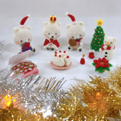 羊毛フェルト 白くま達のクリスマスパーティー 2枚目の画像