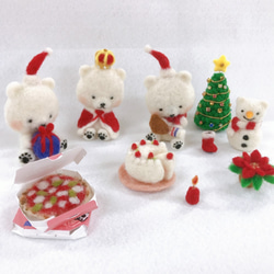 羊毛フェルト 白くま達のクリスマスパーティー 7枚目の画像