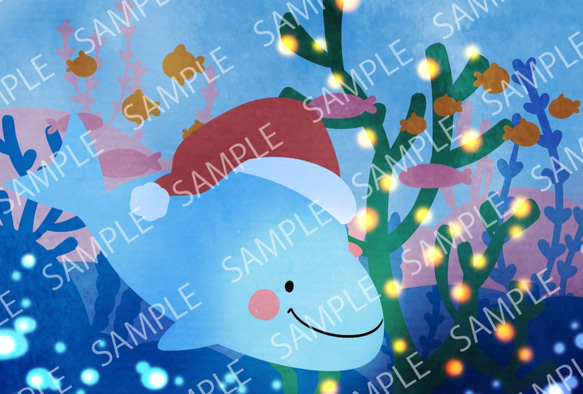 クリスマスポストカード　ふわふわクリスマスセット 3枚目の画像