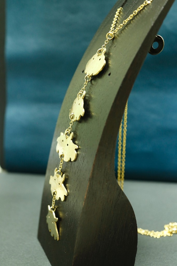 メンダコ　ネックレス　真鍮 4枚目の画像