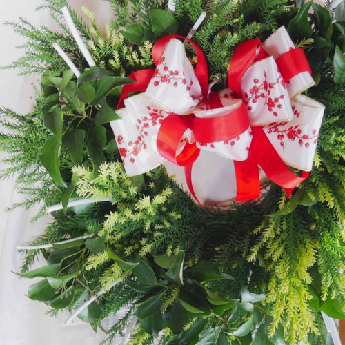 フレッシュグリーンと迎える クリスマス 雪降る森の リース　フレッシュリース フレッシュグリーンと迎える クリスマス 雪降る森の リース
