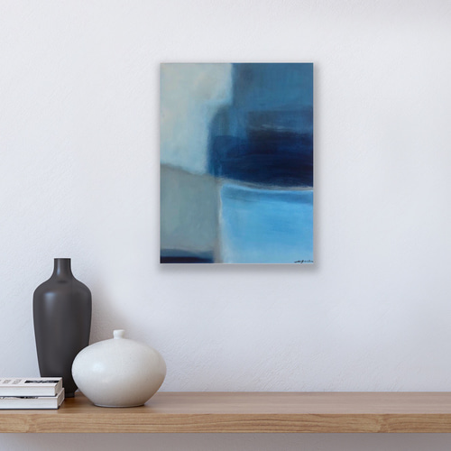 絵画　油絵　原画　抽象画　現代アート　北欧　ブルー　インテリア　F4 絵画 油絵 原画 抽象画 現代アート 北欧 ブルー インテリア F4