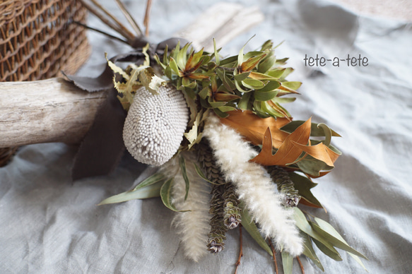 ドライフラワースワッグ(L) シンプル＊モダン】ネイティブフラワー  