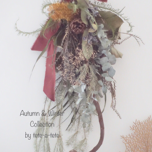 【kazu様おまとめ】ドライフラワー ドライフラワースワッグ ネイティブフラワー 上品に可愛くふわりと