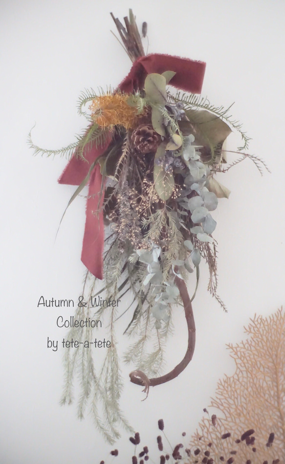 ドライフラワースワッグ ネイティブフラワー 上品に可愛くふわりと