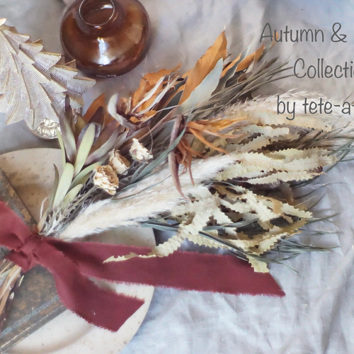 ドライフラワースワッグ(XL) 個性的なネイティブフラワーと