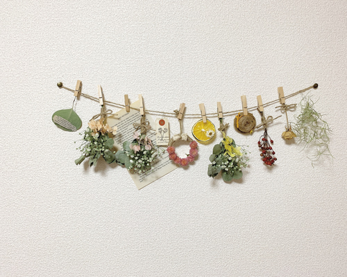 62ドライフラワー ガーランド‪♡フラワーガーランド‪♡華やか♡カラフルꔛ‬♡‪ ドライフラワーガーランド♡カラフル10本 | cocoshop