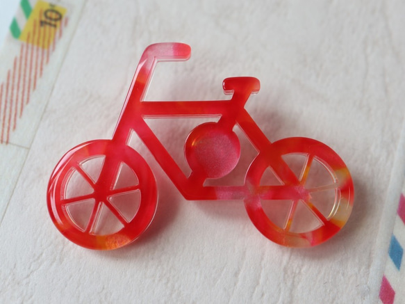 Bicycleピンズ　レッド 4枚目の画像