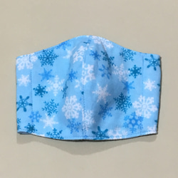幼児用立体マスク＊雪の結晶柄＊4重ガーゼ 1枚目の画像