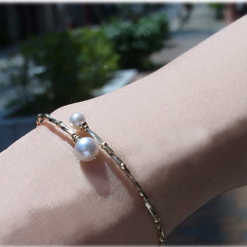 K18/K14/WG あこやツイン ブレスレット Grano ブレスレット Yukina