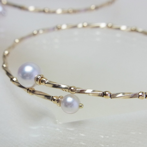 真珠　ブレスレット　K14 K18/K14/WG あこやツイン ブレスレット Grano ブレスレット Yukina