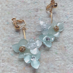 新作⭐　花柄　チェーン　ボール　ハンドメイド　ピアス　イヤリング　アクセサリー 0_7ac63f728f89328ed0ca7e6e5dd3