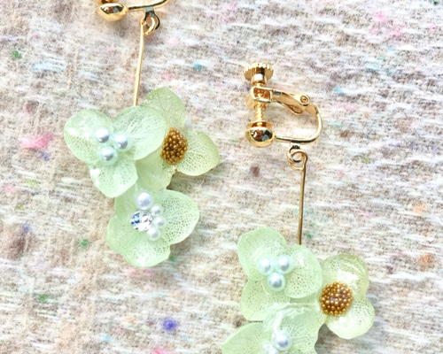 生まれのブランドで ⭐︎ハンドメイド⭐︎花柄アクセサリー⭐︎レジンアクセサリー ピアス
