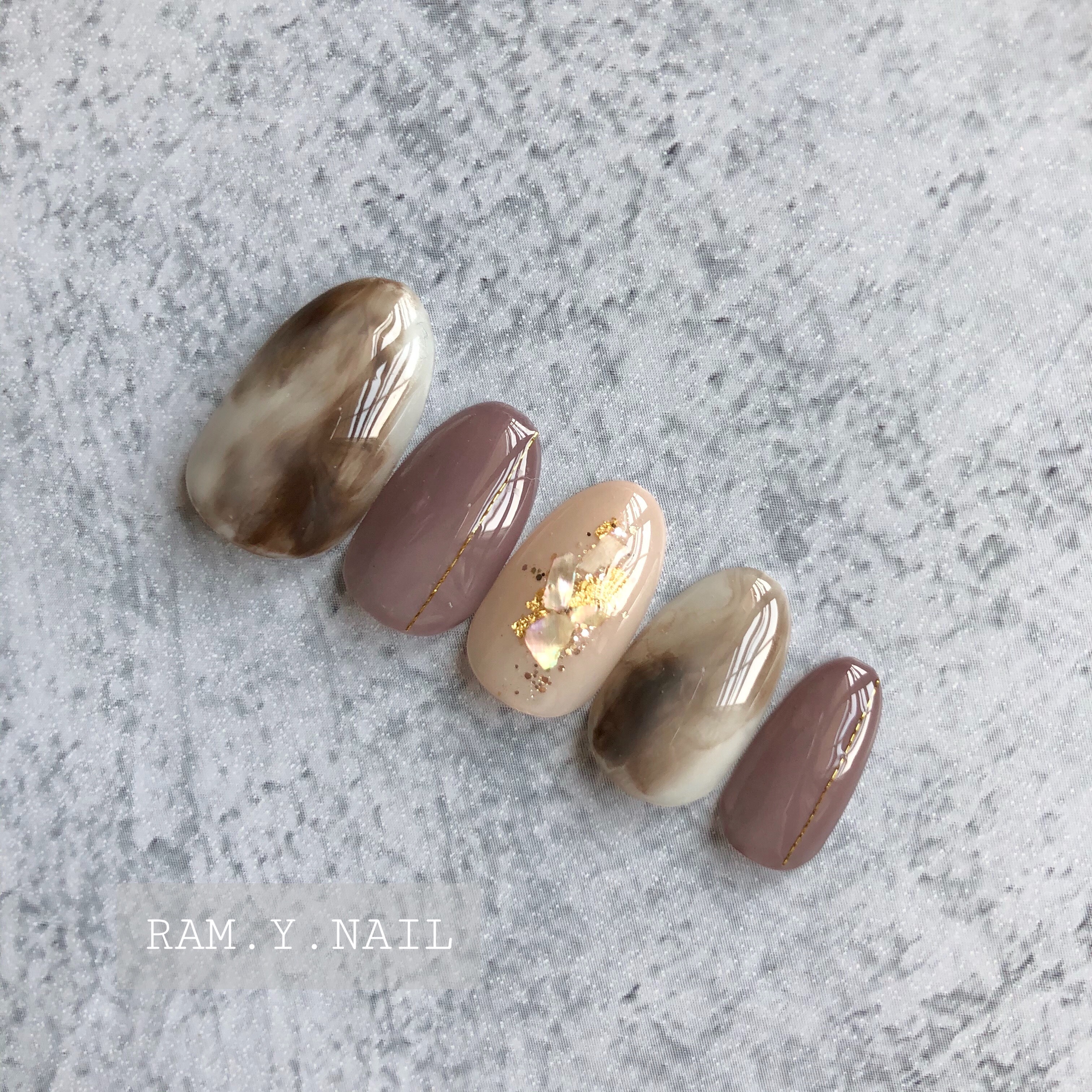 ［06］ネイルチップ もやもや シンプル ニュアンスネイル 透明感 オーダー