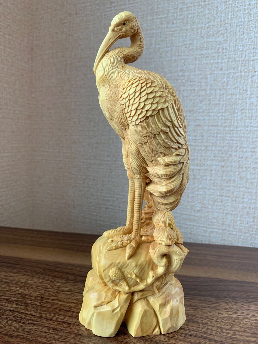 流木 木彫り 置物 彫刻 アート 縁起物 鶴の木彫オブジェ　枯れ木 芸術 古道具