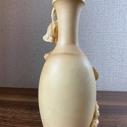 木彫　花瓶　ツゲ 2枚目の画像