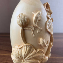 木彫　花瓶　ツゲ 4枚目の画像