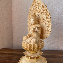 仏像　木彫　大勢至菩薩　檜木 2枚目の画像