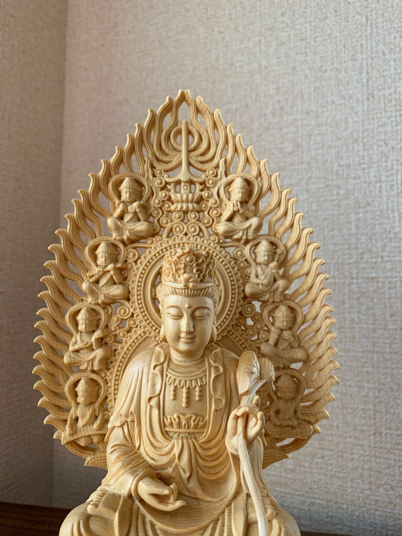 仏像　木彫　大勢至菩薩　檜木 5枚目の画像