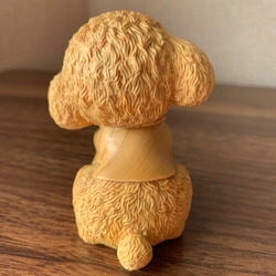 木彫　犬ペット　ツゲ 3枚目の画像