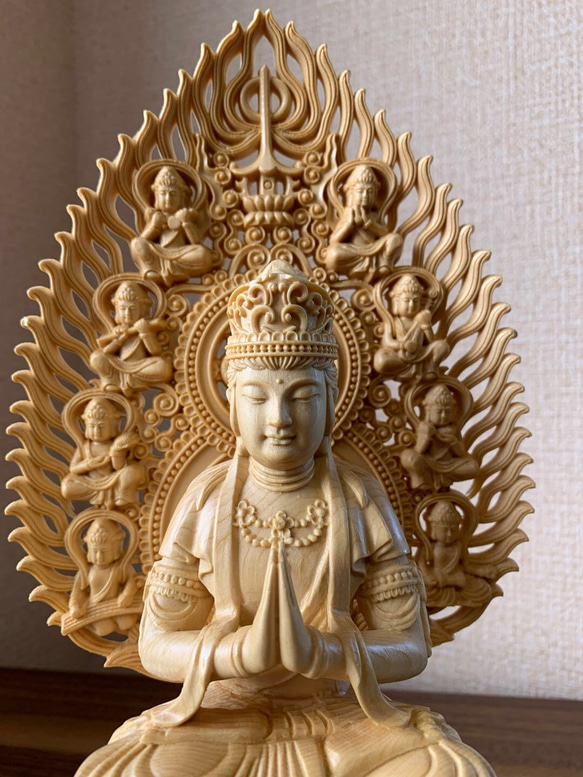 仏像　木彫　普賢菩薩像　檜木 3枚目の画像