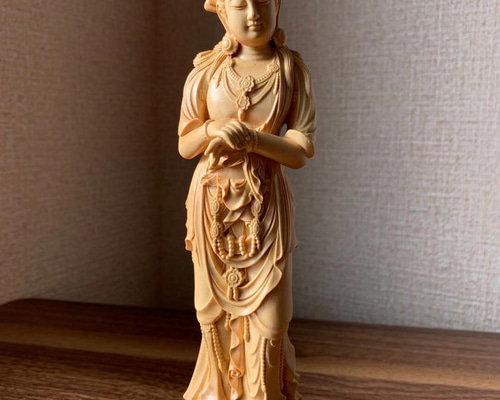 木彫 仏像 観音菩薩様像 ツゲ その他置物 楽天ショップ【星凌