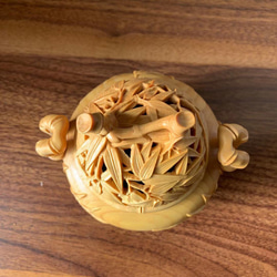 木雕香爐黃楊木 第2張的照片