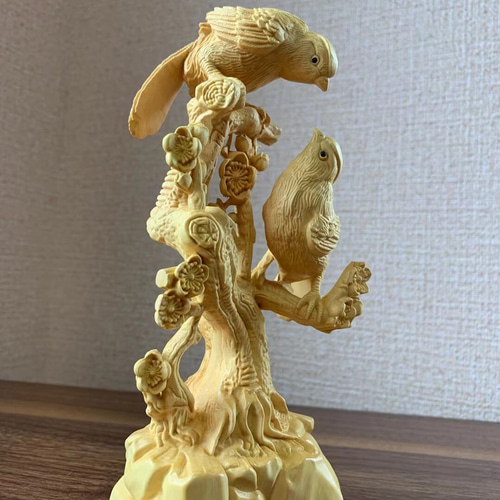 木彫 飾り 鳥 ツゲ 彫刻 楽天ショップ【星凌商店】 通販 11473254