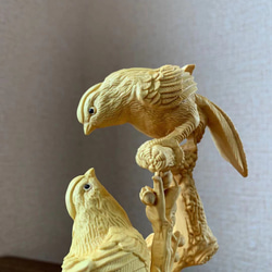 木雕裝飾鳥黃楊木 第6張的照片