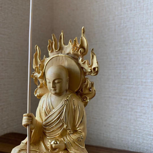 仏像 木彫 地蔵菩薩像 ツゲ 金箔 その他置物 楽天ショップ【星凌商店 