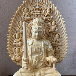 佛像 木雕文殊菩薩、普賢菩薩像 檜木 第3張的照片