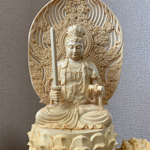 仏像　木彫　文殊、普賢菩薩像　檜木 仏像 木彫 文殊、普賢菩薩像 檜木 その他置物 楽天ショップ【星