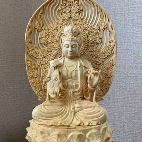 仏像 木彫 文殊、普賢菩薩像 檜木 その他置物 楽天ショップ【星凌商店